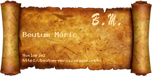 Beutum Móric névjegykártya